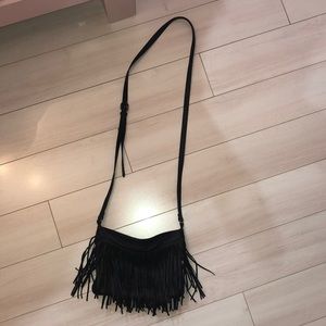 black fringe bag